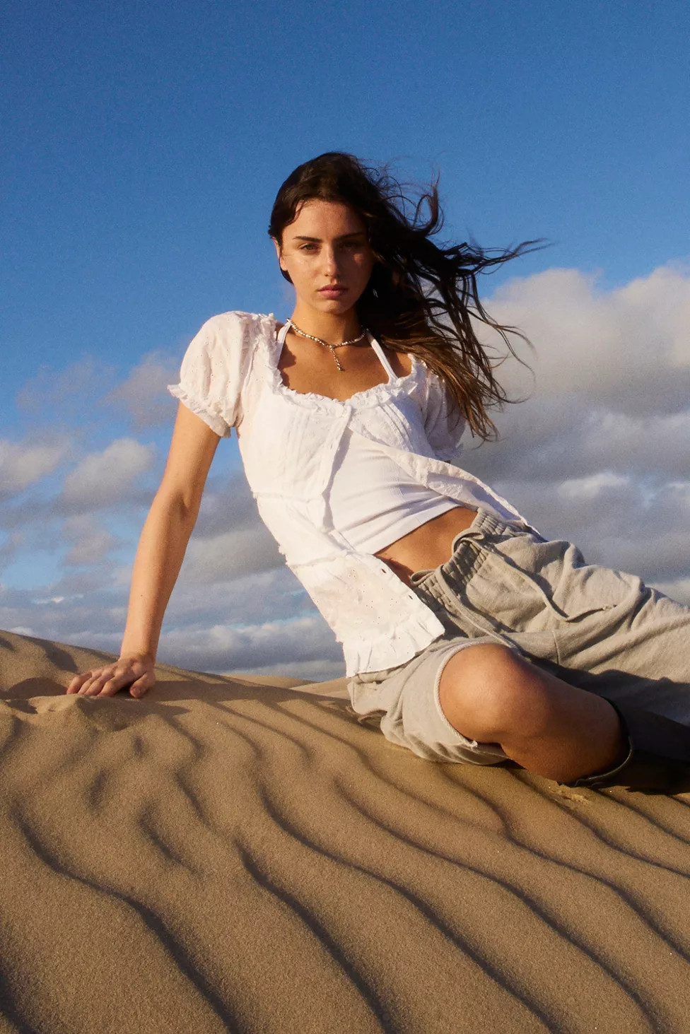 Kimchi Blue Angela Eyelet Babydoll Tunic Top | Urban Outfitters (US and RoW)