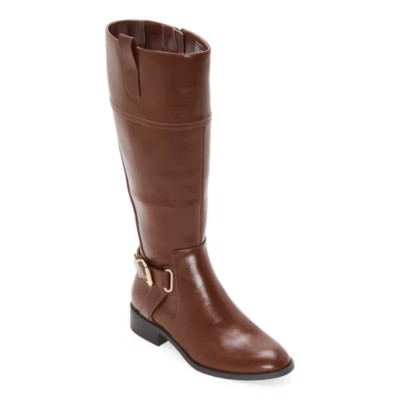 St. John's Bay Womens Roslyn Wide Calf Stacked Heel Riding Boots | JCPenney