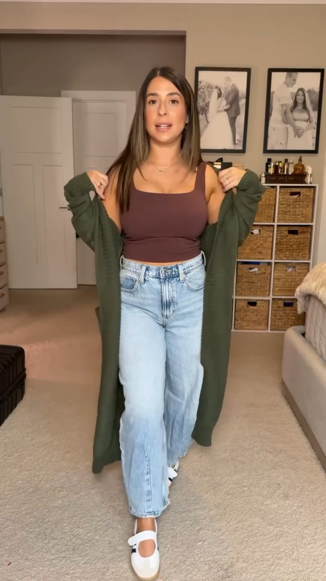 I’m making myself take a small break from lounge pants and sweatpants and my jeans for the day are so cute. I love that they still give me a really nice shape, but they are the trending barrel leg jeans. The length is perfect on my 5’ frame and I can still wear my Mary Jane sambas, which is perfect for this casual, but cute outfit. 
Casual outfit inspo, casual mom outfit inspo 

#LTKootd #LTKMidsize #LTKPetite