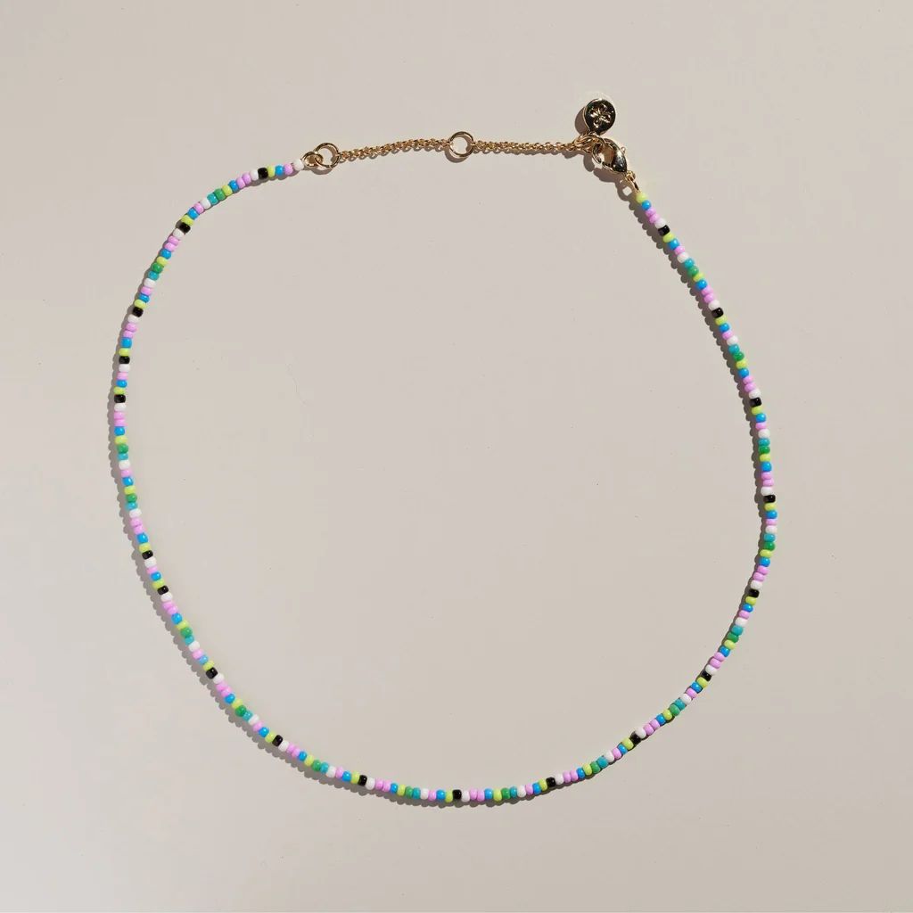 Colorful Seed Bead Choker | Nickel and Suede