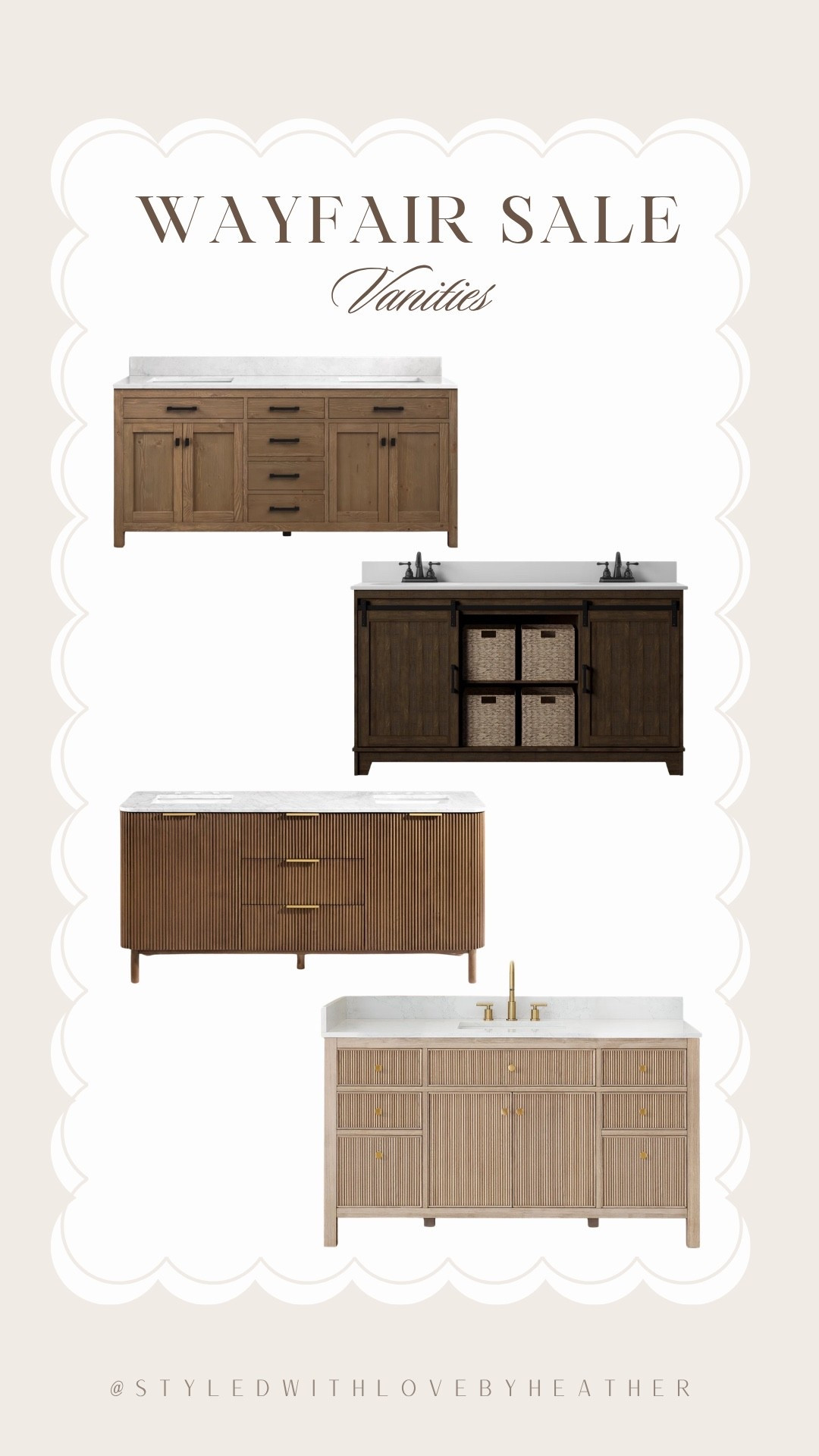 Dreaming of a bathroom refresh… and these vanities are everything ✨ all from @Wayfair  & perfect whether you’re doing a mini makeover or full reno 🤎 #ad #wayfairpartner #wayfair #bathroomvanity #vanity #bathroominspo #LTKSeasonal #LTKSaleAlert