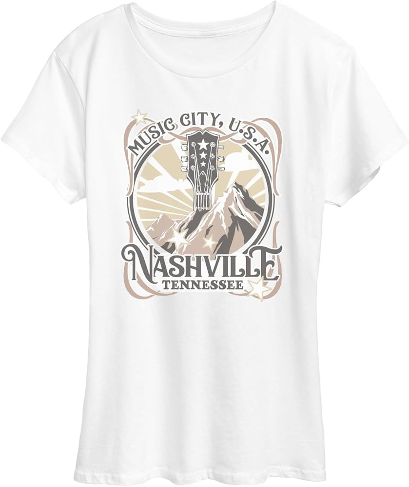 Instant Message - Nashville Music City USA - Women's Short Sleeve Graphic T-Shirt | Amazon (US)