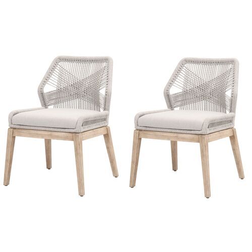 S/2 Easton Rope Side Chairs, Taupe/Pumice | One Kings Lane