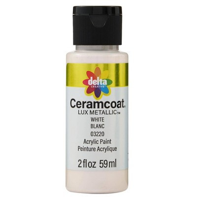 Delta 2 fl oz Ceramcoat Luxe Metallic Paint White: Water-Based, Interior & Exterior, Wood & Metal, Quick-Dry, 5 sq ft Coverage | Target