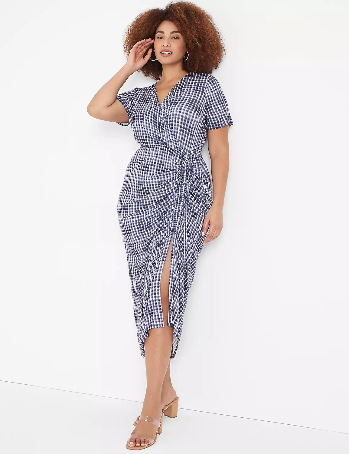 Surplice Side-Ruched Maxi Dress | LaneBryant | Lane Bryant (US)