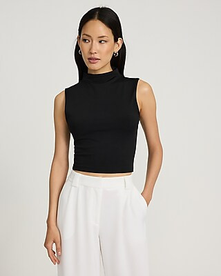 Body Contour High Compression Mock Neck Cropped Tank | Express