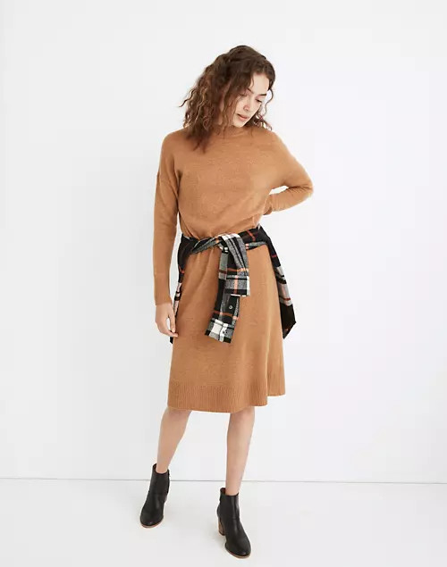(Re)sourced Cashmere Mockneck Midi Sweater Dress | Madewell