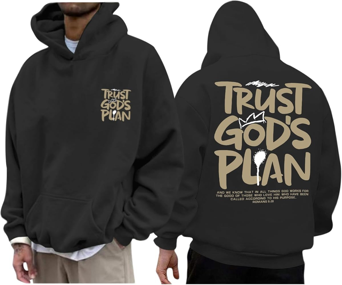 Christian Hoodies for Men Jesus Hoodie Religious God Sweatshirts Faith Bible Verse Sweatshirt Ins... | Amazon (US)