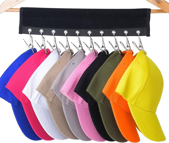 LEKUSHA Cap Organizer Hanger, 10 Baseball Cap Holder, Hat Organizer Storage for Closet - Change Y... | Amazon (US)
