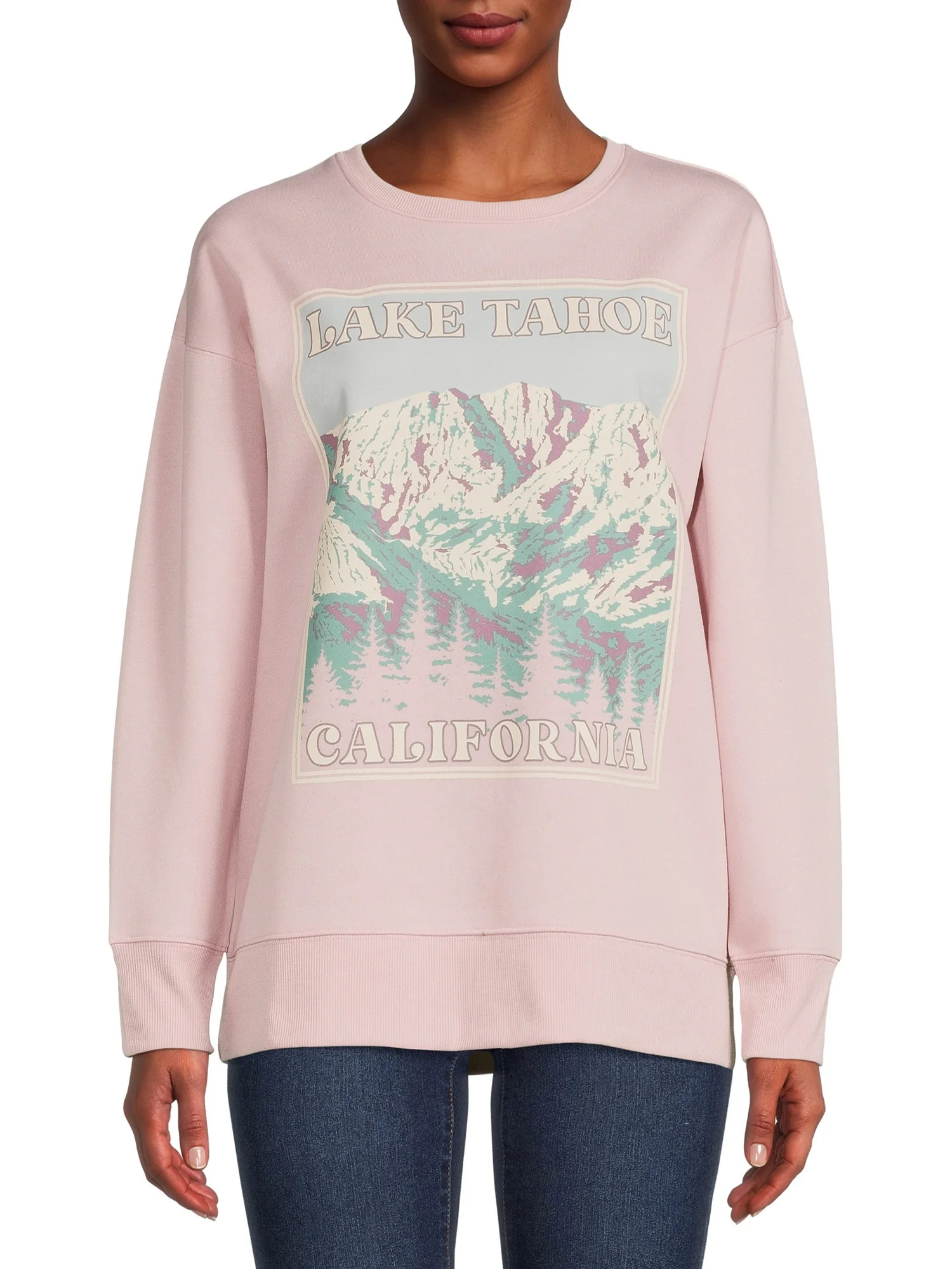 Time and Tru Women’s Scenic Graphic Sweatshirt - Walmart.com | Walmart (US)