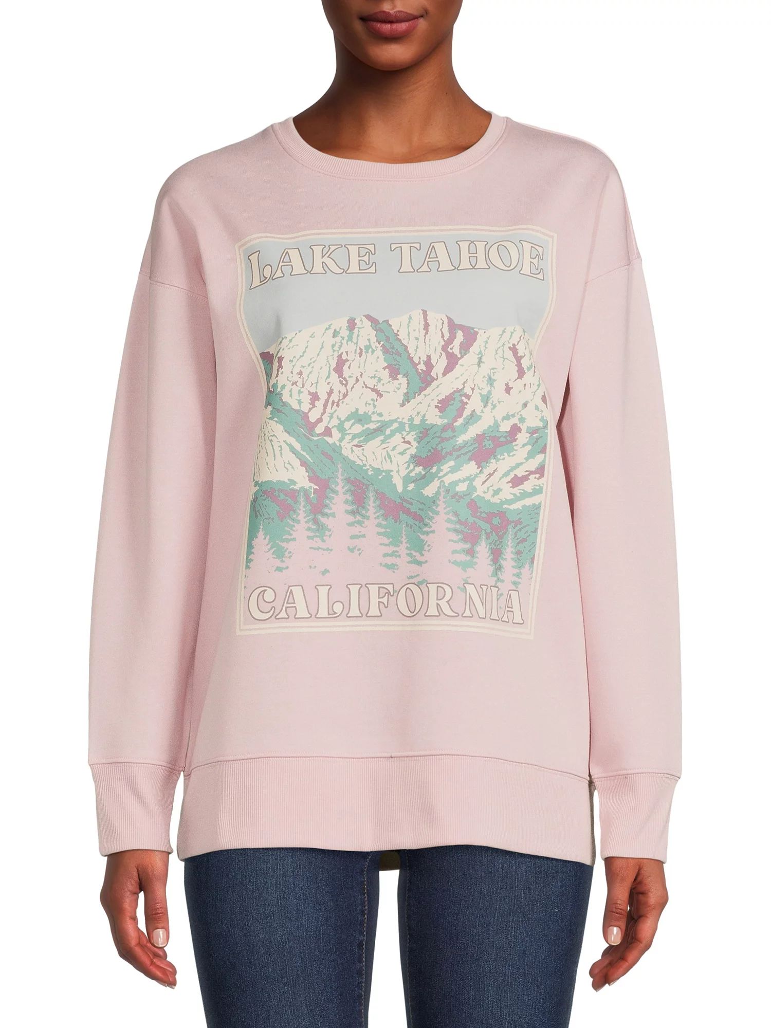 Time and Tru Women’s Scenic Graphic Sweatshirt - Walmart.com | Walmart (US)