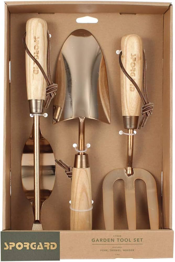 Sporgard Garden Tool Set, 3 Piece Heavy Duty Gardening Kit Includes Hand Trowel, Weeder and Fork ... | Amazon (US)