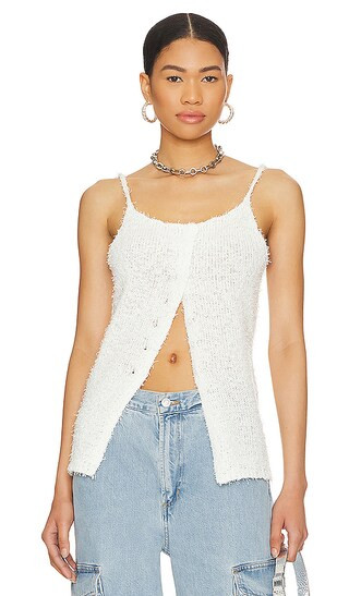 Mikayla Cami Sweater Top in White | Revolve Clothing (Global)