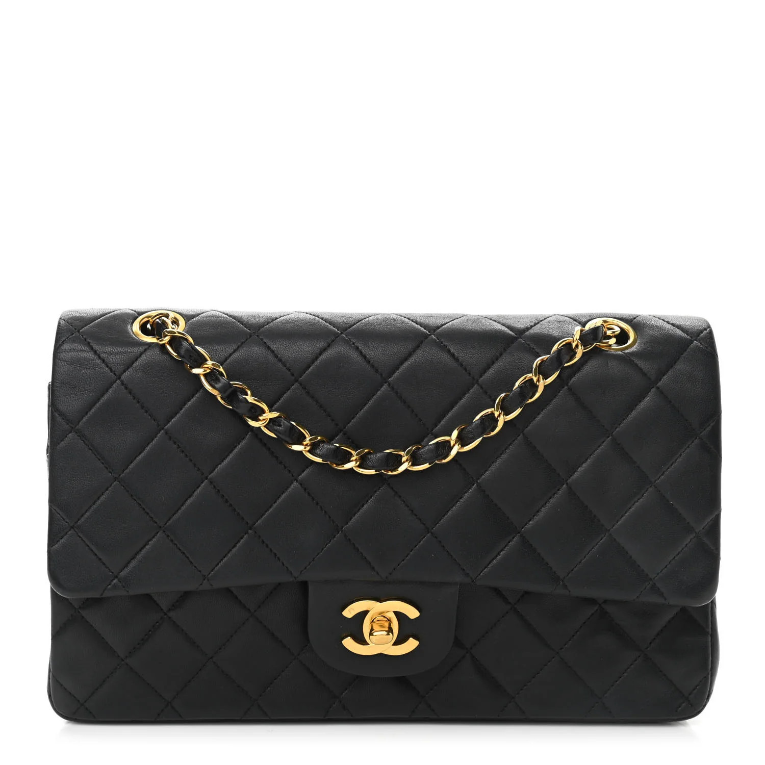 CHANEL Lambskin Quilted Medium Double Flap Black | FASHIONPHILE | Fashionphile