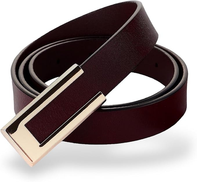 Women's Belt Genuine Leather Belts Durable Waist Belt Gold Color Buckle Waistband For Pants, Jean... | Amazon (US)