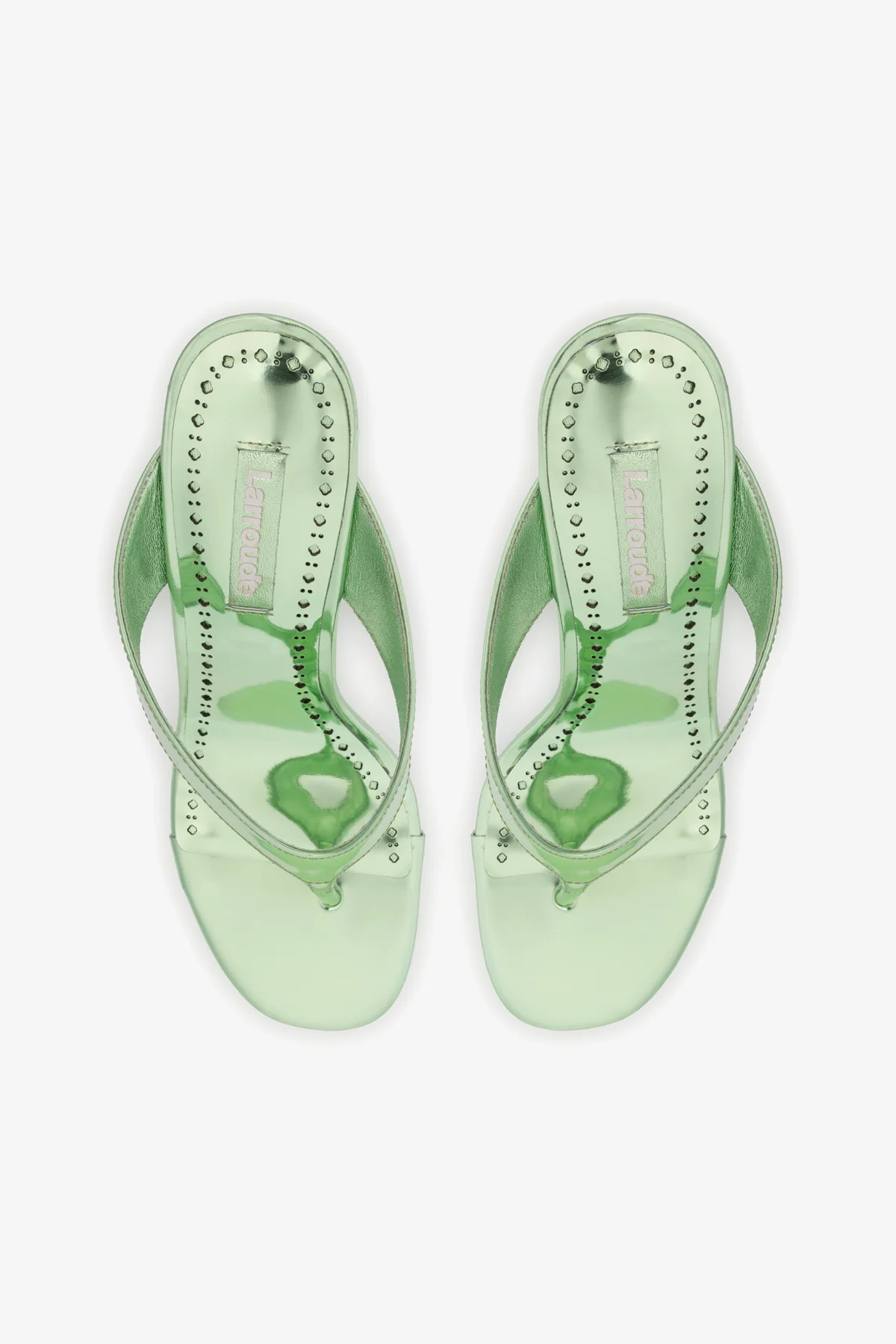 Gaia Wedge Sandal In Light Pear Specchio | Larroude