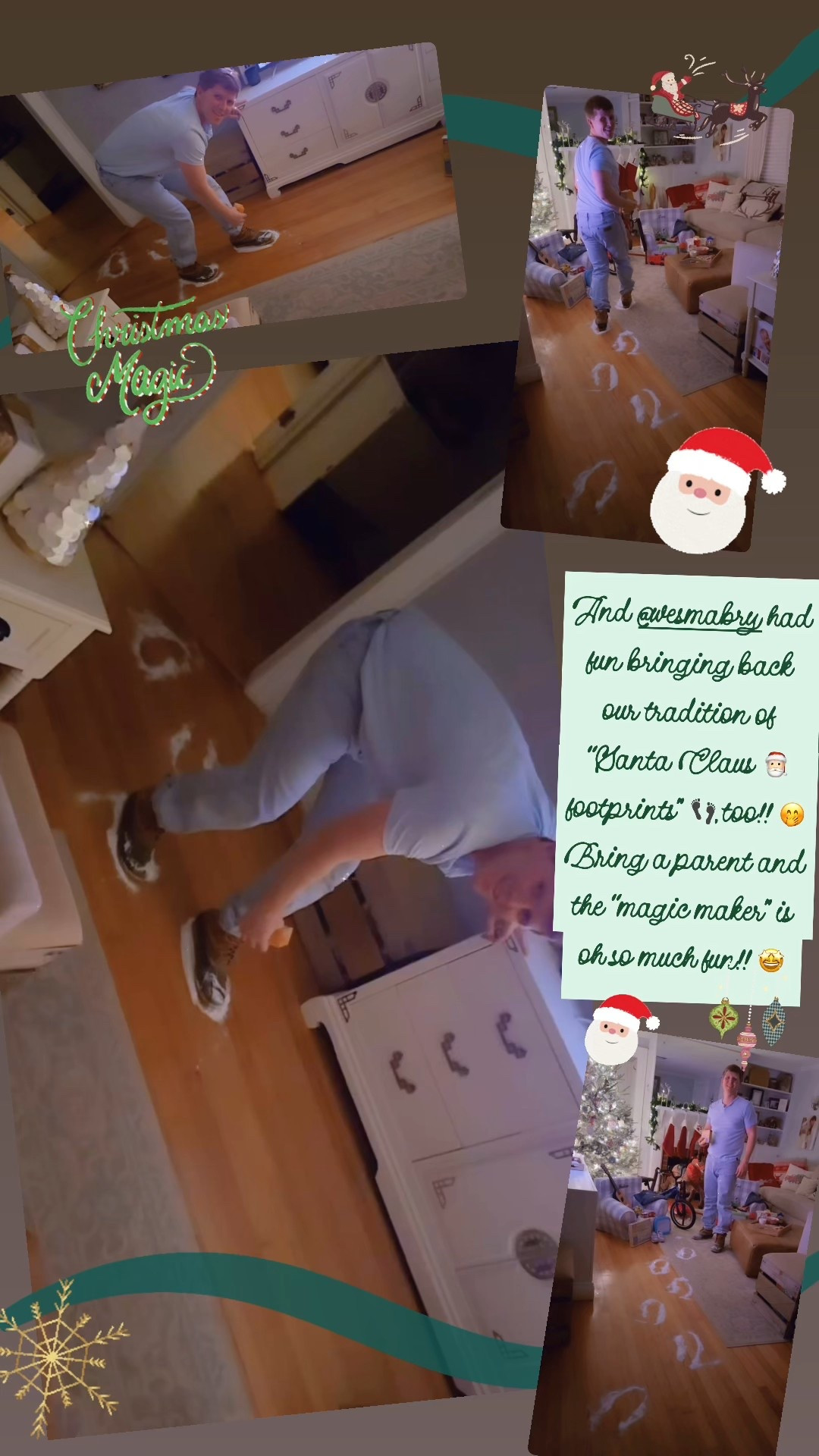And @wesmabry had fun 🤩 bringing our tradition of Santa Claus 🎅🏻 footprints 👣, too!! 🤭 Being a parent and “magic maker” is oh so much fun!! 🌟

#LTKHoliday
