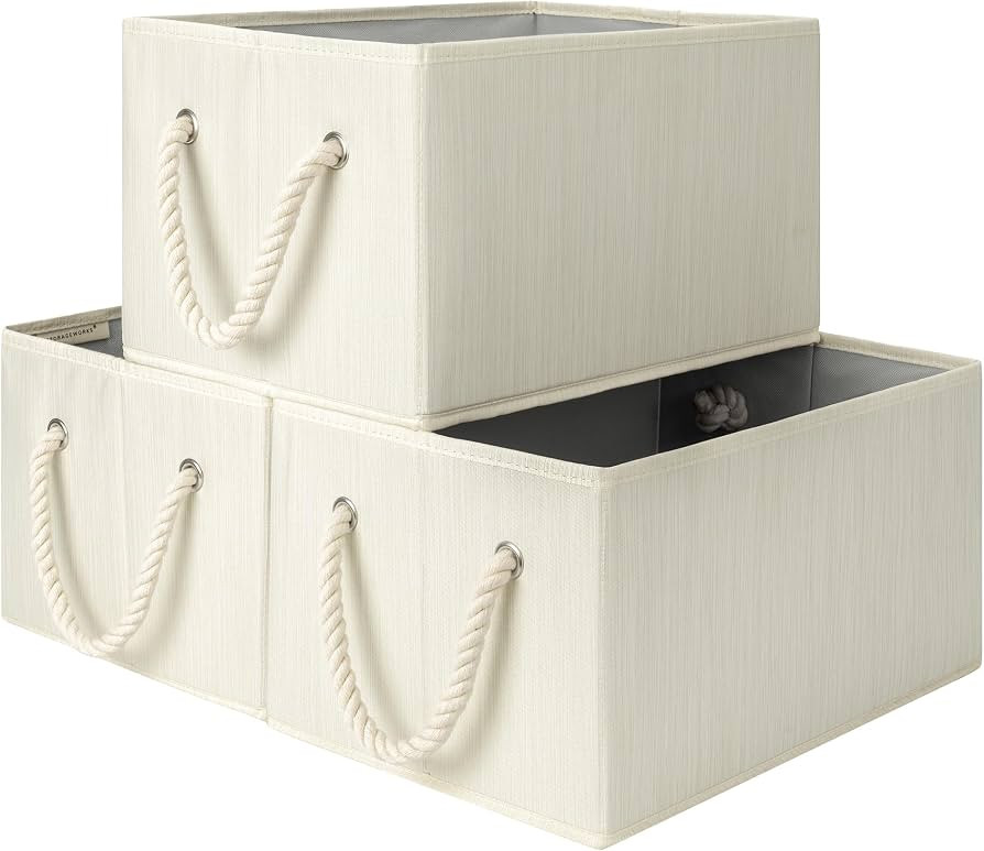 StorageWorks Storage Baskets for Shelves, Fabric Storage Bins, Closet Organization and Storage Ba... | Amazon (US)