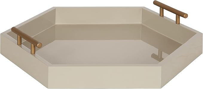 Kate and Laurel Lipton Modern Hexagon Tray, 18 x 18, Sand, Midcentury Decorative Serving Tray for... | Amazon (US)
