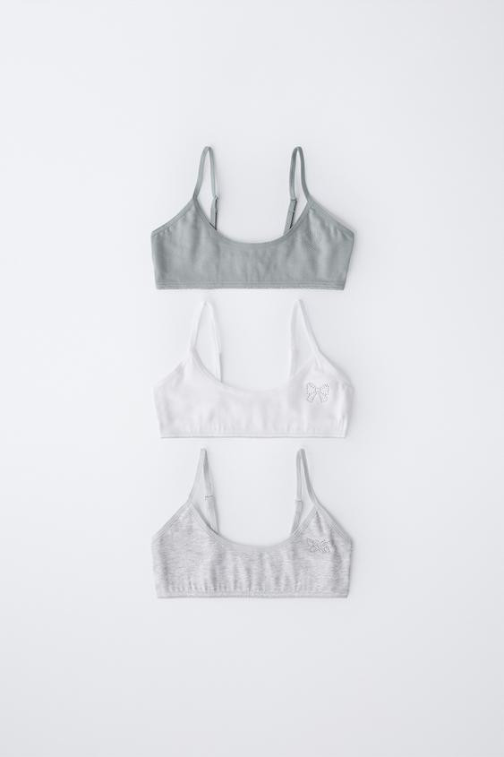 AGES 9-14 / THREE-PACK OF RHINESTONE SHAPES TOPS | Zara US