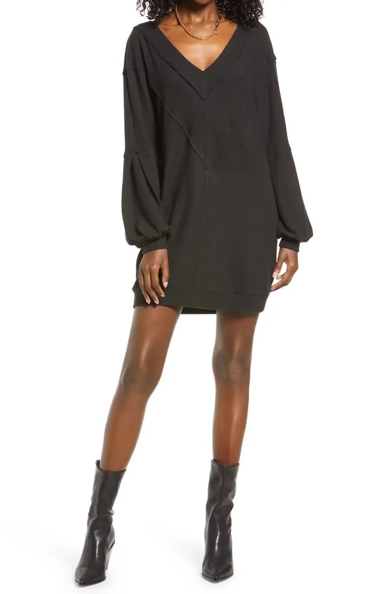 Cozy Double V Long Sleeve Throw On Dress | Nordstrom