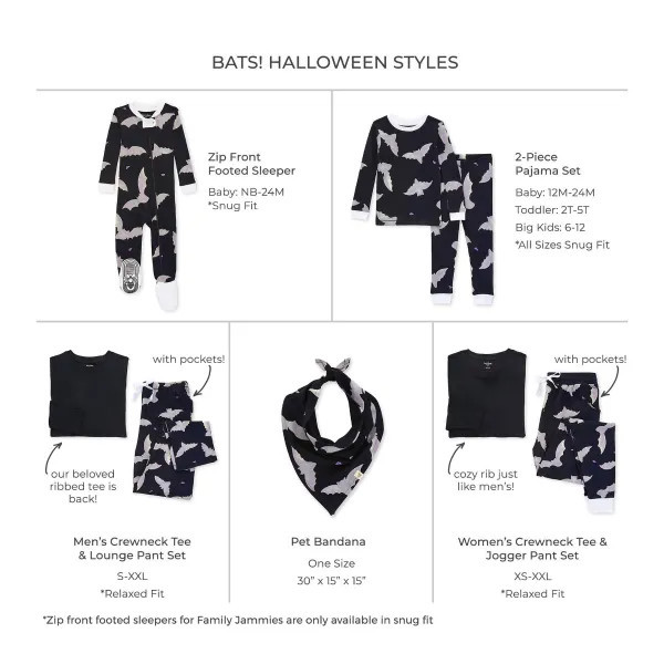 Bats! Organic Cotton Matching Family Pajamas | Burts Bees Baby