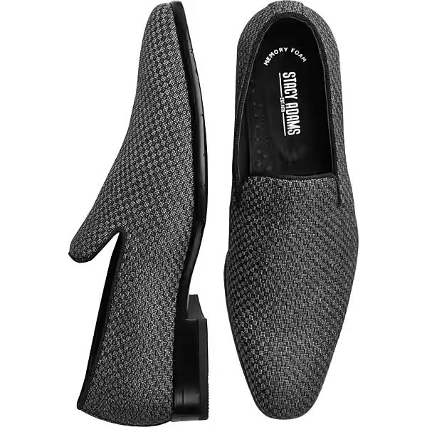 Stacy Adams Men's Saville Formal Loafers Gray Woven Check - Size: 10.5 EEE-Width | The Men's Wearhouse