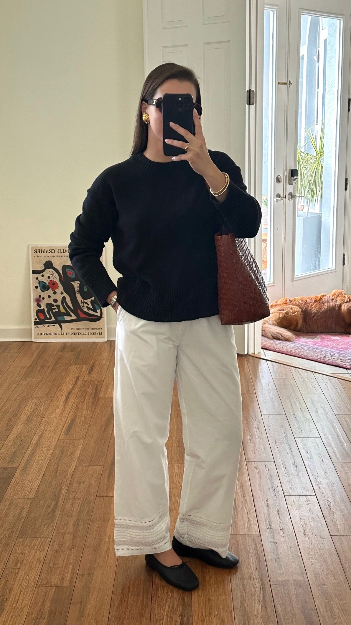 Basic sweater, embroidered pants, ballet flats, woven bag

#LTKFindsUnder100 #LTKSeasonal #LTKStyleTip