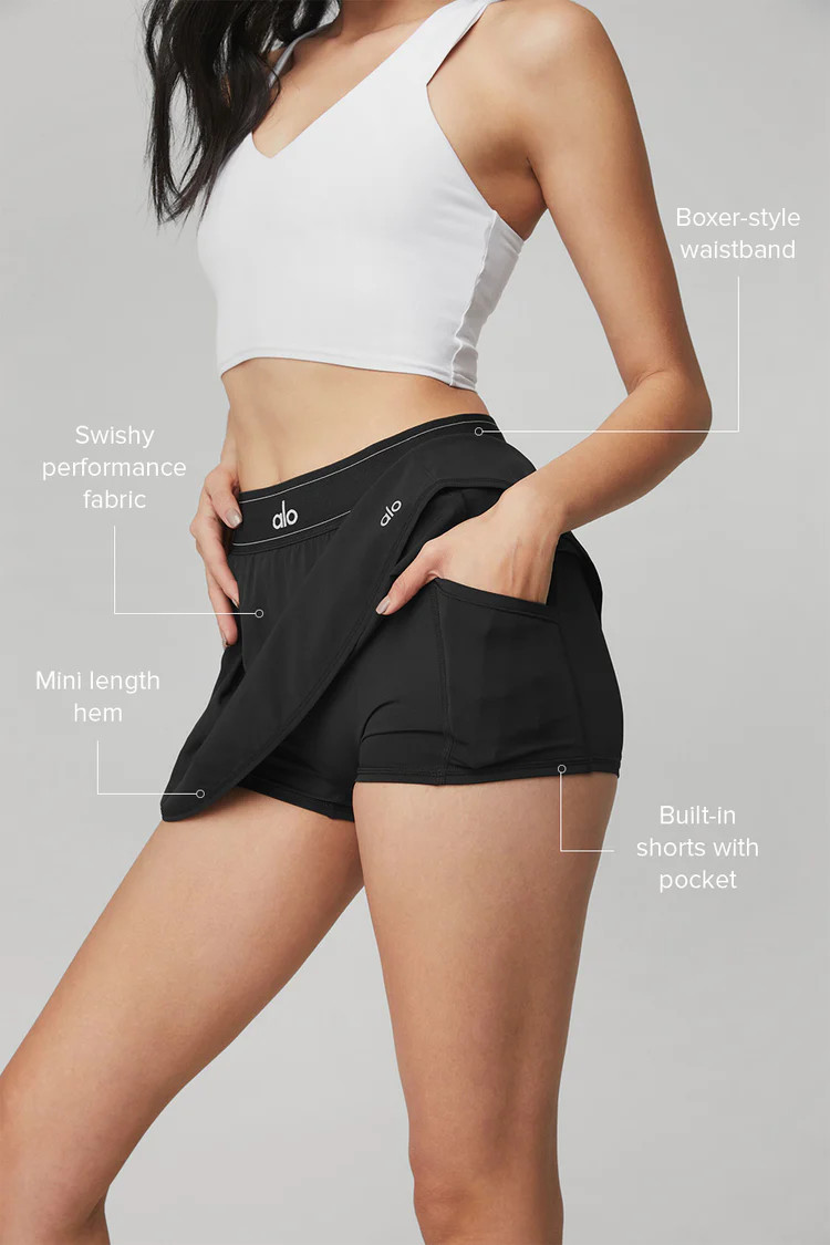 Match Point Tennis Skirt - Black | Alo Yoga (US)