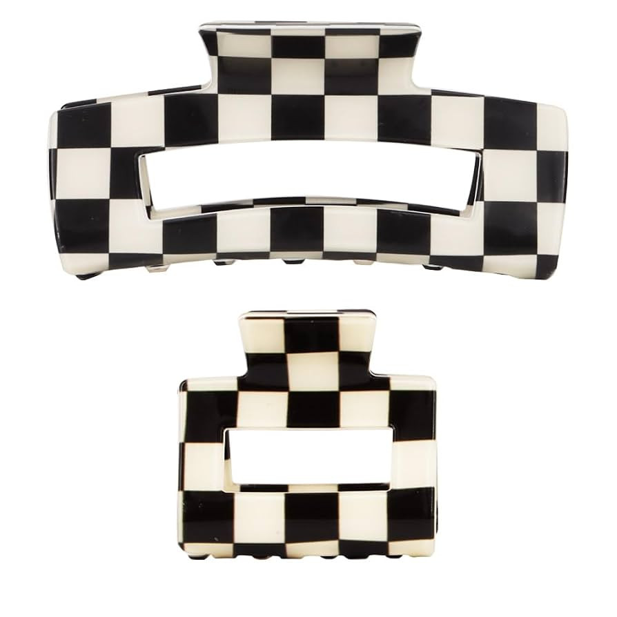 Chess Board Hair Clips for Women Cute Checker Claw Clip for Girls Hair Clips Claw Black White Hai... | Amazon (US)