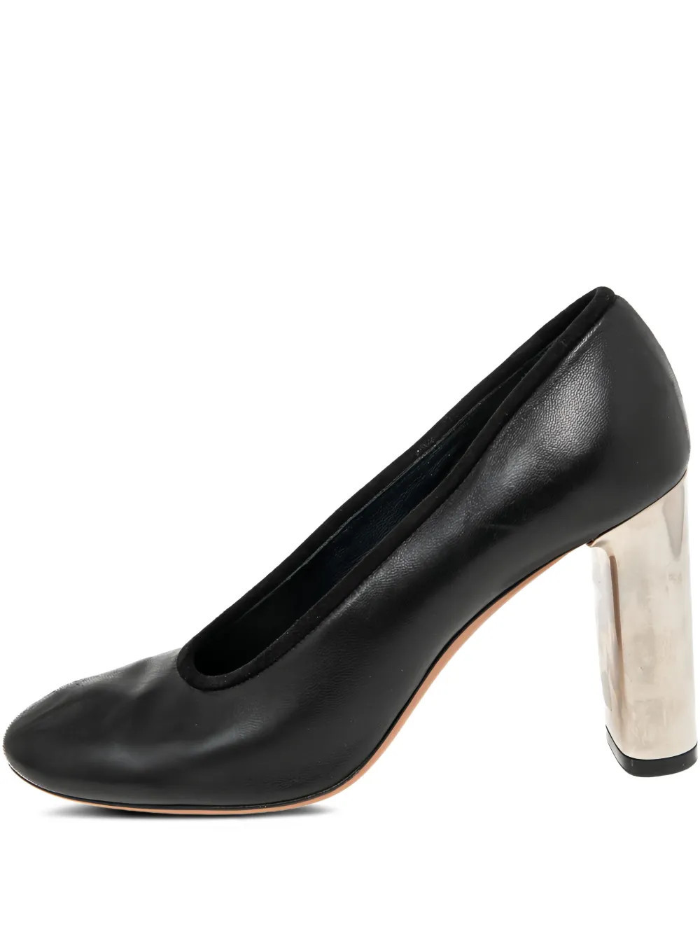 Celine Pre-Owned 85mm block-heel almond-toe pumps - Black | Farfetch Global