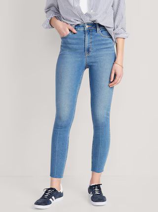Extra High-Waisted Rockstar 360° Stretch Super-Skinny Cut-Off Ankle Jeans for Women | Old Navy (US)