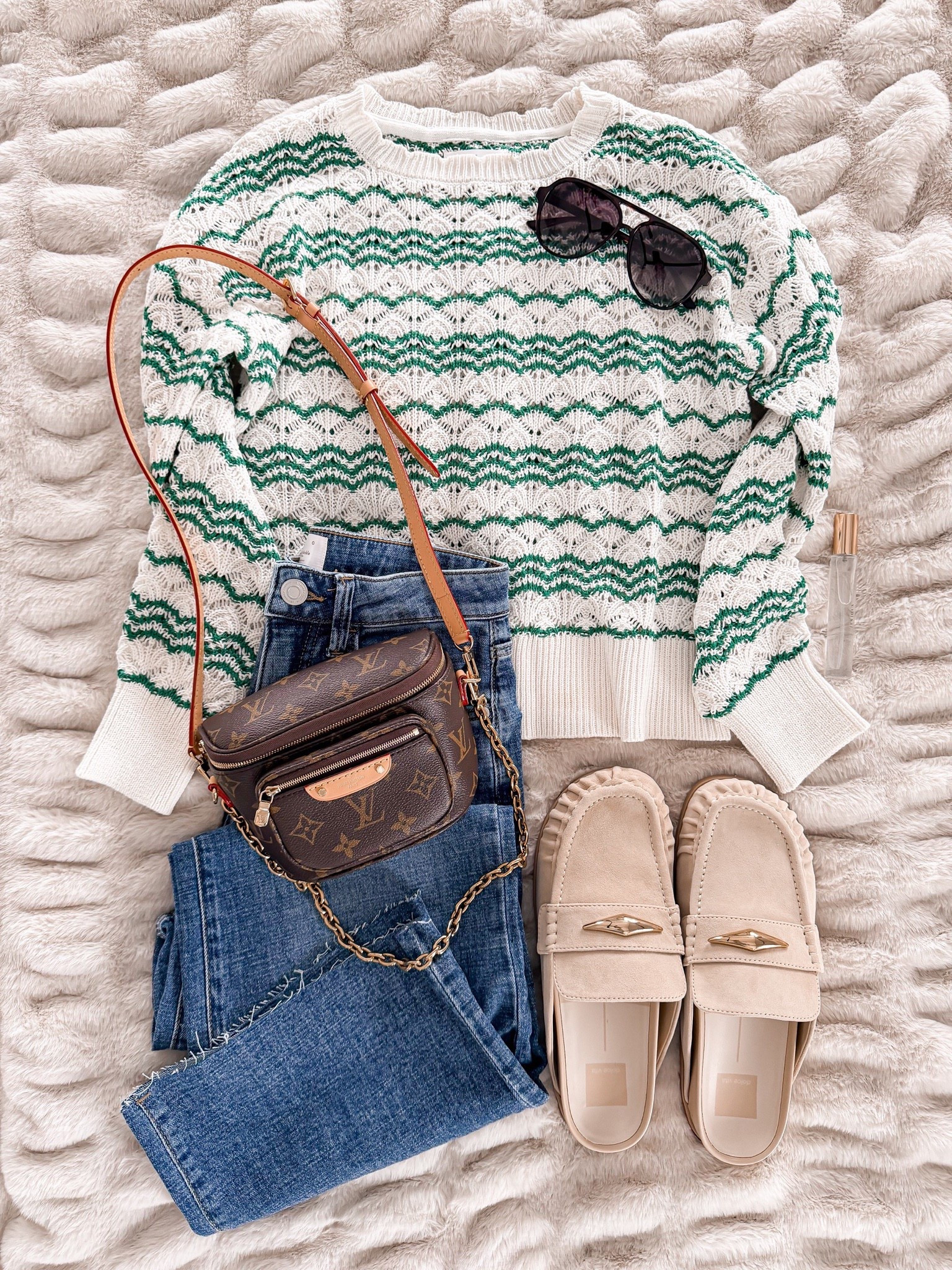 Green stripes, denim, and comfy loafers might be my favorite casual outfit formula lately… agree? 👏

#LTKootd #LTKSeasonal #LTKOver40