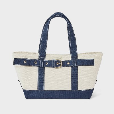 Canvas Mini Belted Tote Bag - Universal Thread™ Blue | Target