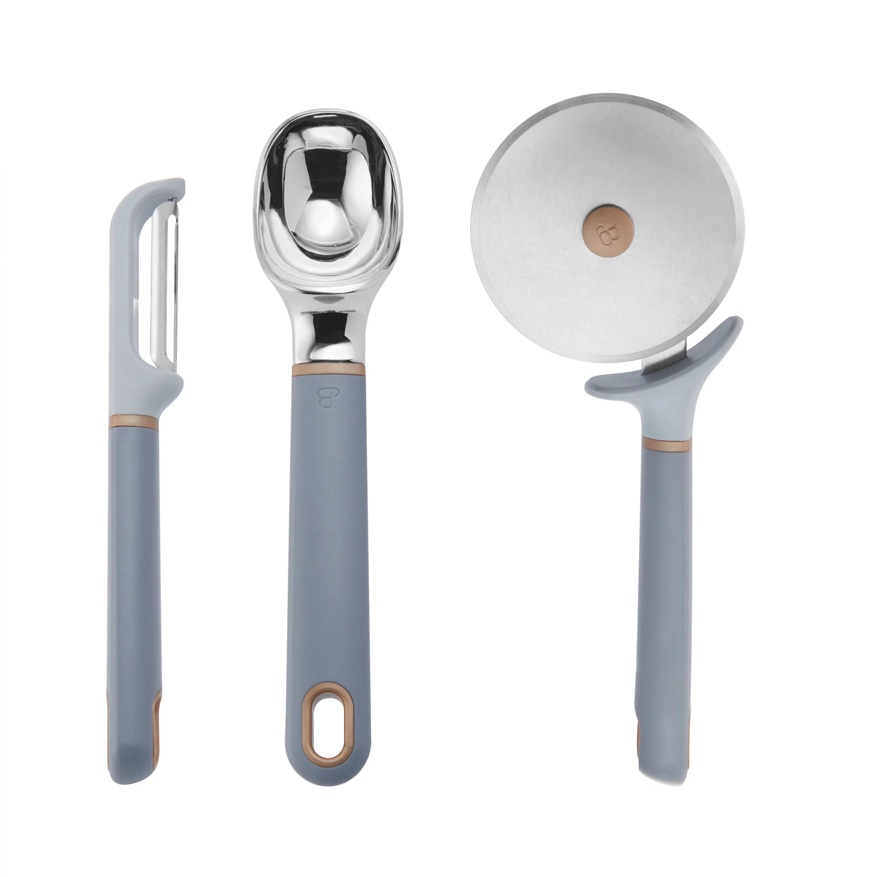 Beautiful Ice Cream Scoop, Pizza Cutter, and Peeler in Grey Smoke by Drew Barrymore - Walmart.com | Walmart (US)