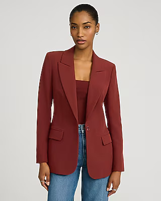 Signature Stretch Long Slim Blazer | Express