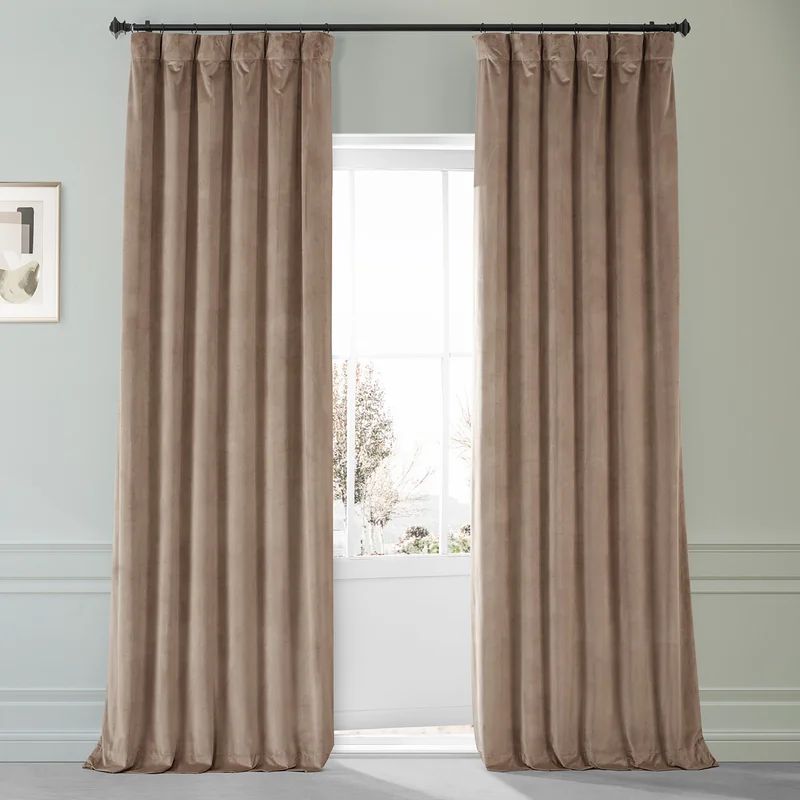 Loria Plush Velvet Curtains for Bedroom - Blackout Curtains for Living Room Window Single Panel | Wayfair North America