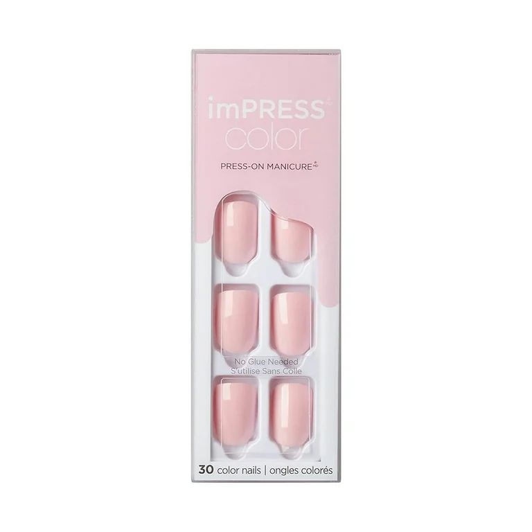 KISS imPRESS Color Press-on Manicure, Pick Me Pink, Short | Walmart (US)