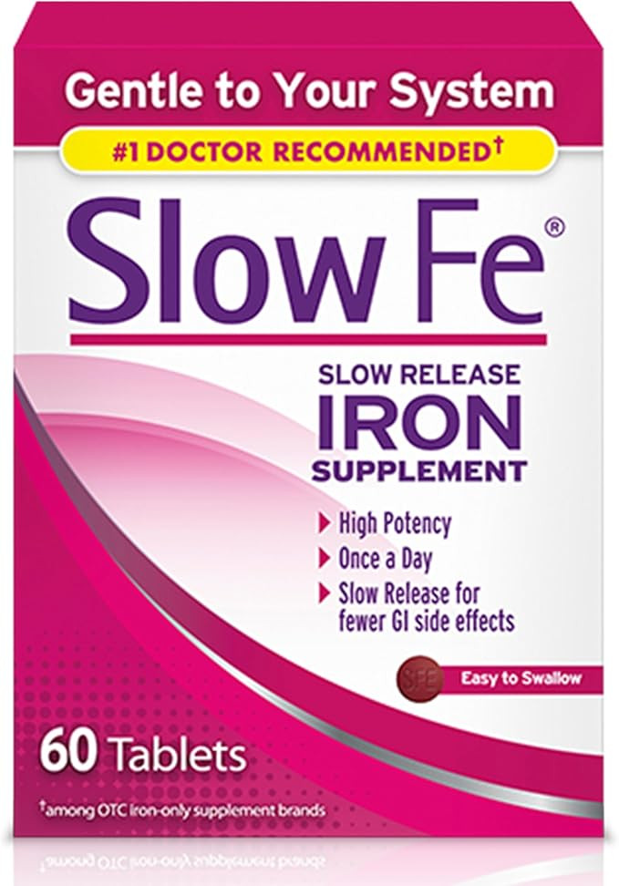 Slow Fe 45mg Iron Supplement for Iron Deficiency, Slow Release, High Potency, Easy to Swallow Tab... | Amazon (US)