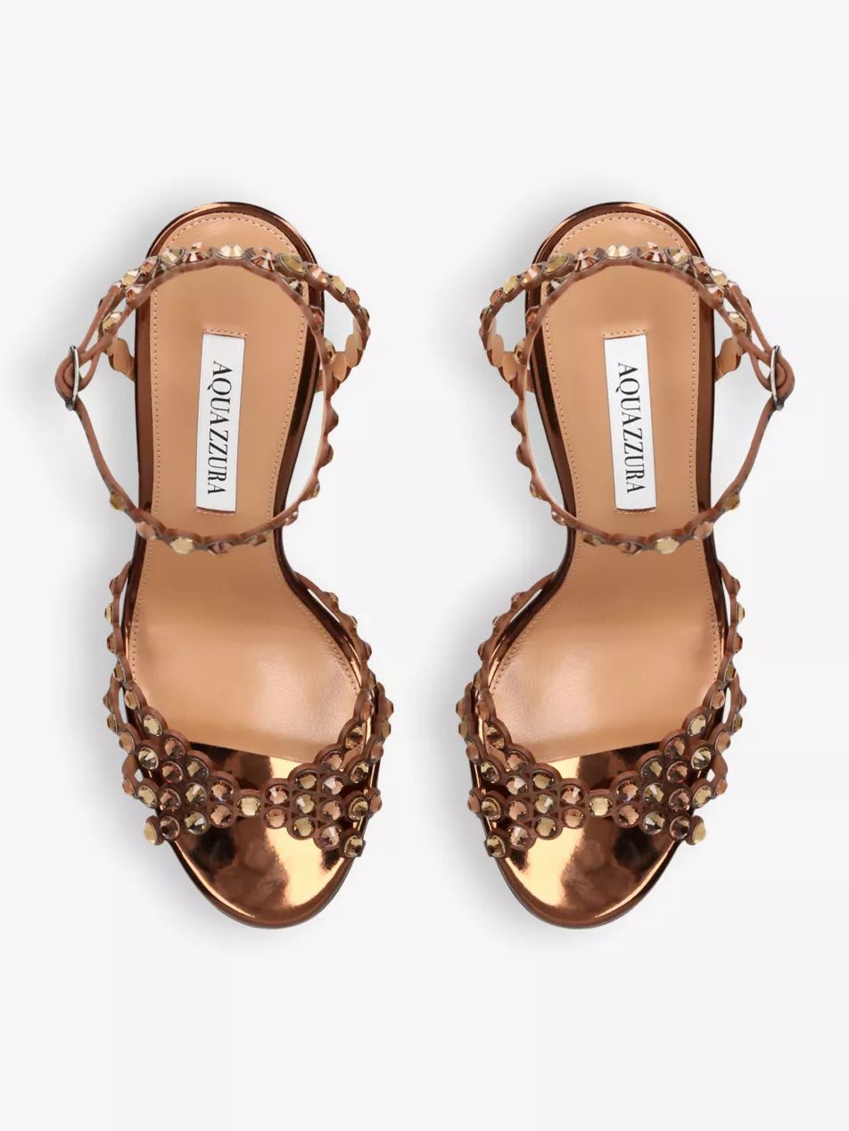 Tequila 85 crystal-embellished leather heeled sandals | Selfridges