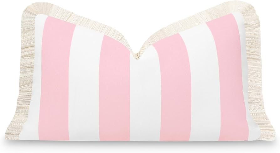 Hofdeco Premium Coastal Patio Indoor Outdoor Lumbar Pillow Cover Only, 12"x20" Water Repellent fo... | Amazon (US)