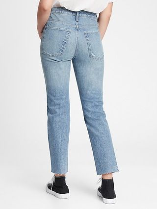 Mid Rise Destructed Universal Slim Boyfriend Jeans With Washwell™ | Gap Factory
