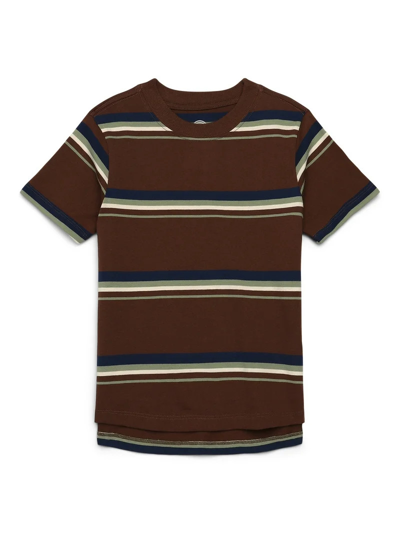 Wonder Nation Short Sleeve Stripe Tee - Walmart.com | Walmart (US)