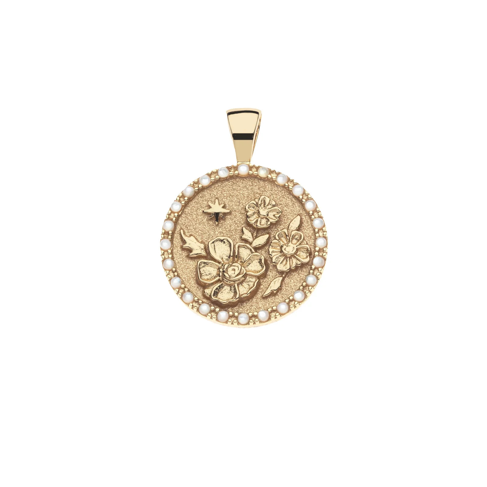 BLOOM JW Small Embellished Pendant Coin | Jane Win