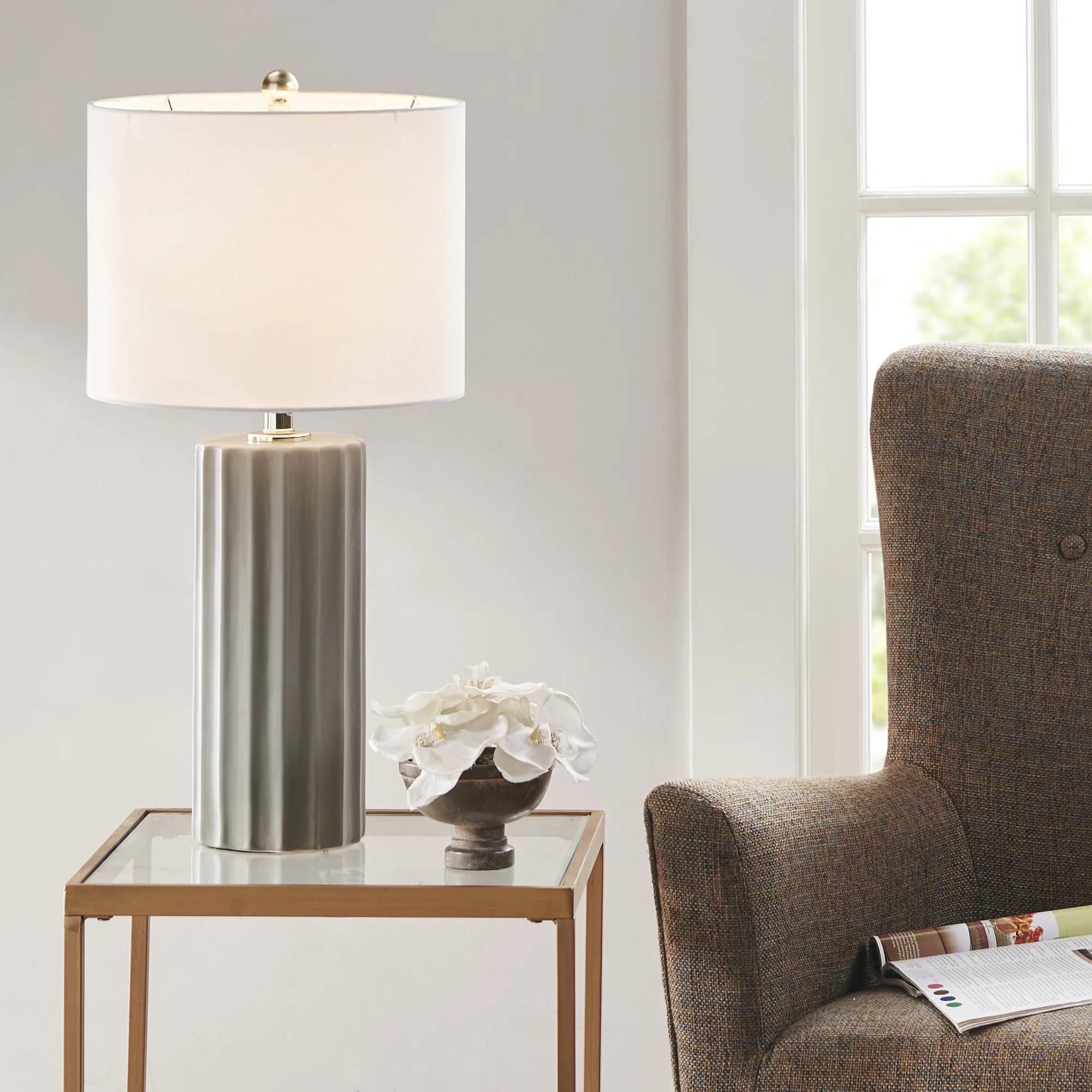 Martha Stewart Glendale Ribbed Ceramic Table Lamp | Wayfair North America