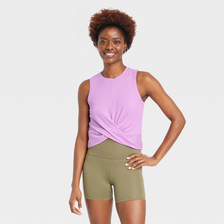 Women's Twist-Front Cropped Tank Top - All in Motion™ | Target