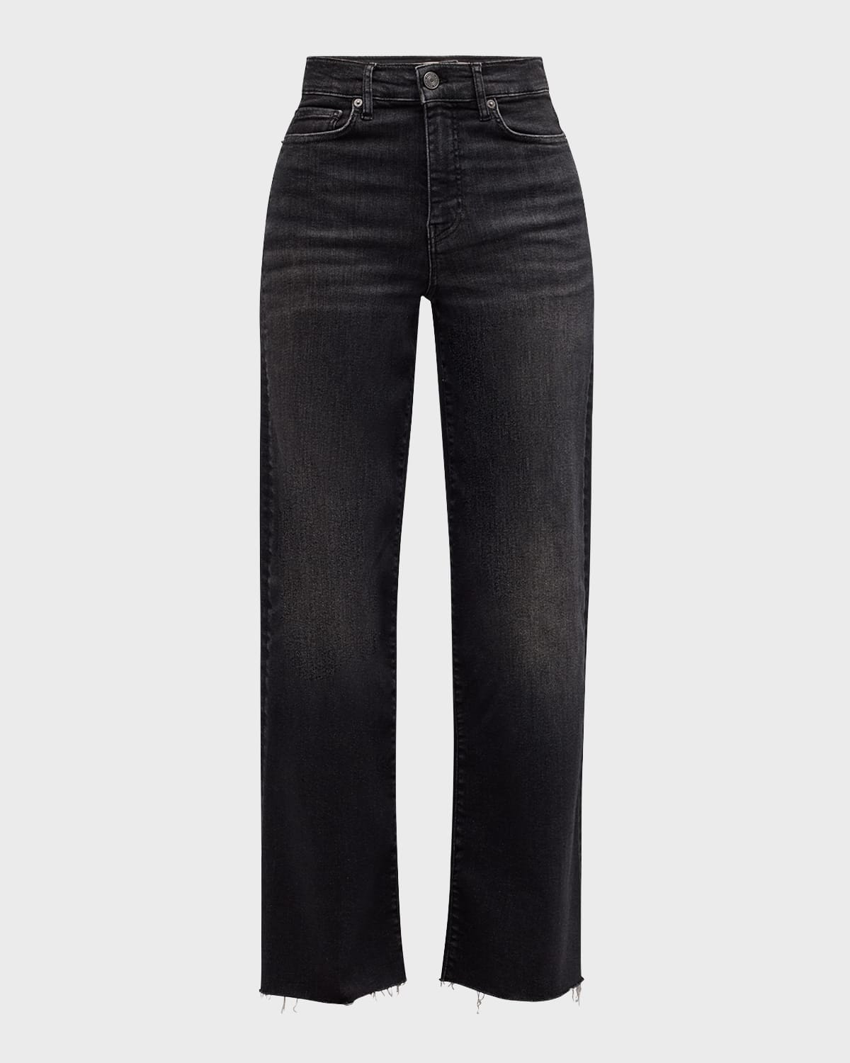 Le Slim Palazzo Raw Fray Jeans | Neiman Marcus