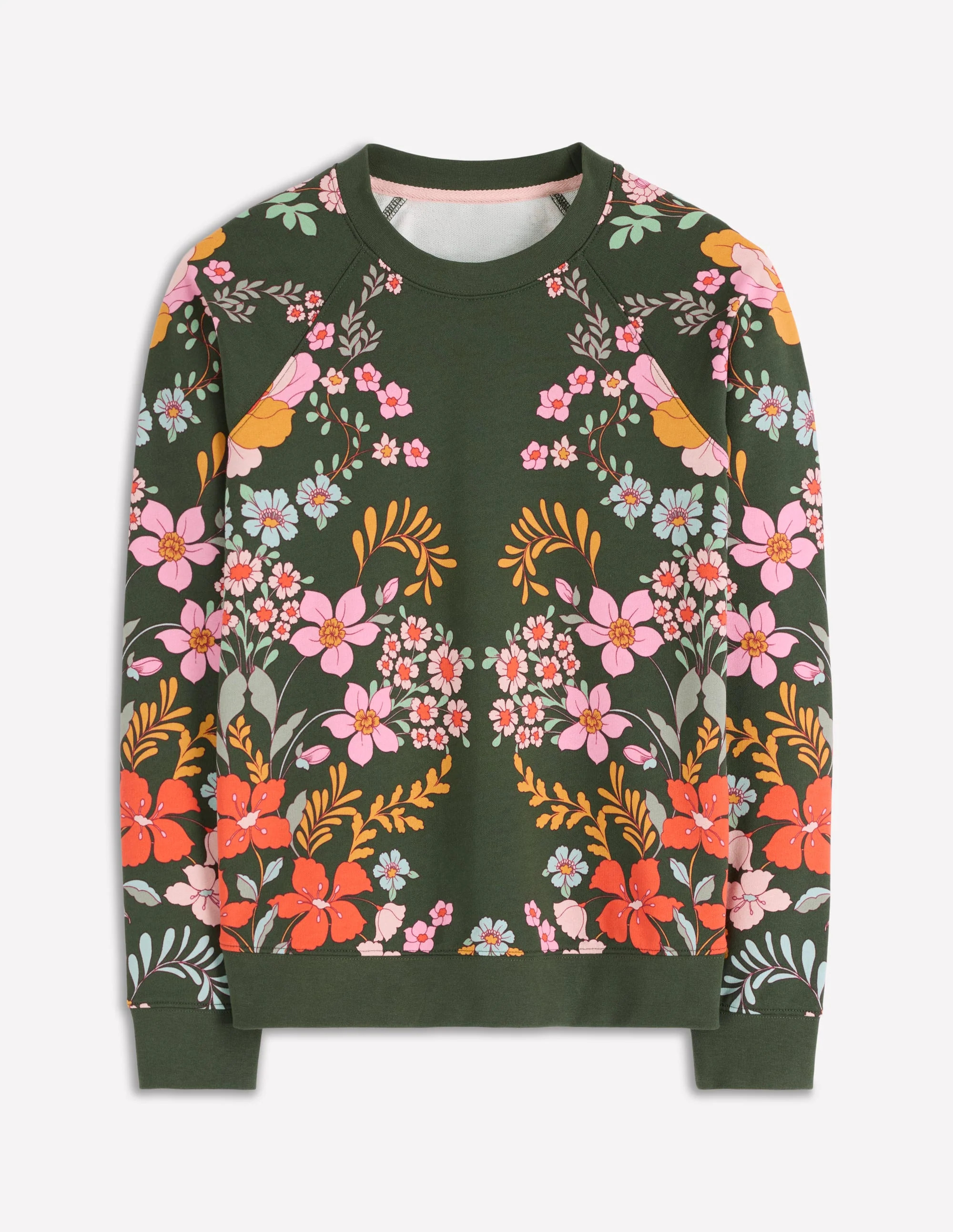Rosa Printed Sweatshirt-Forest, Flourishing Garden | Boden (US)