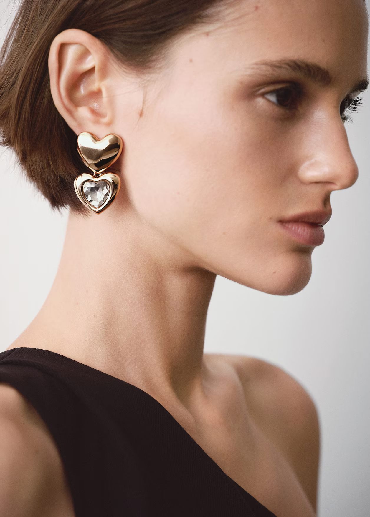 Crystal heart earrings -  Women | Mango USA | MANGO (US)
