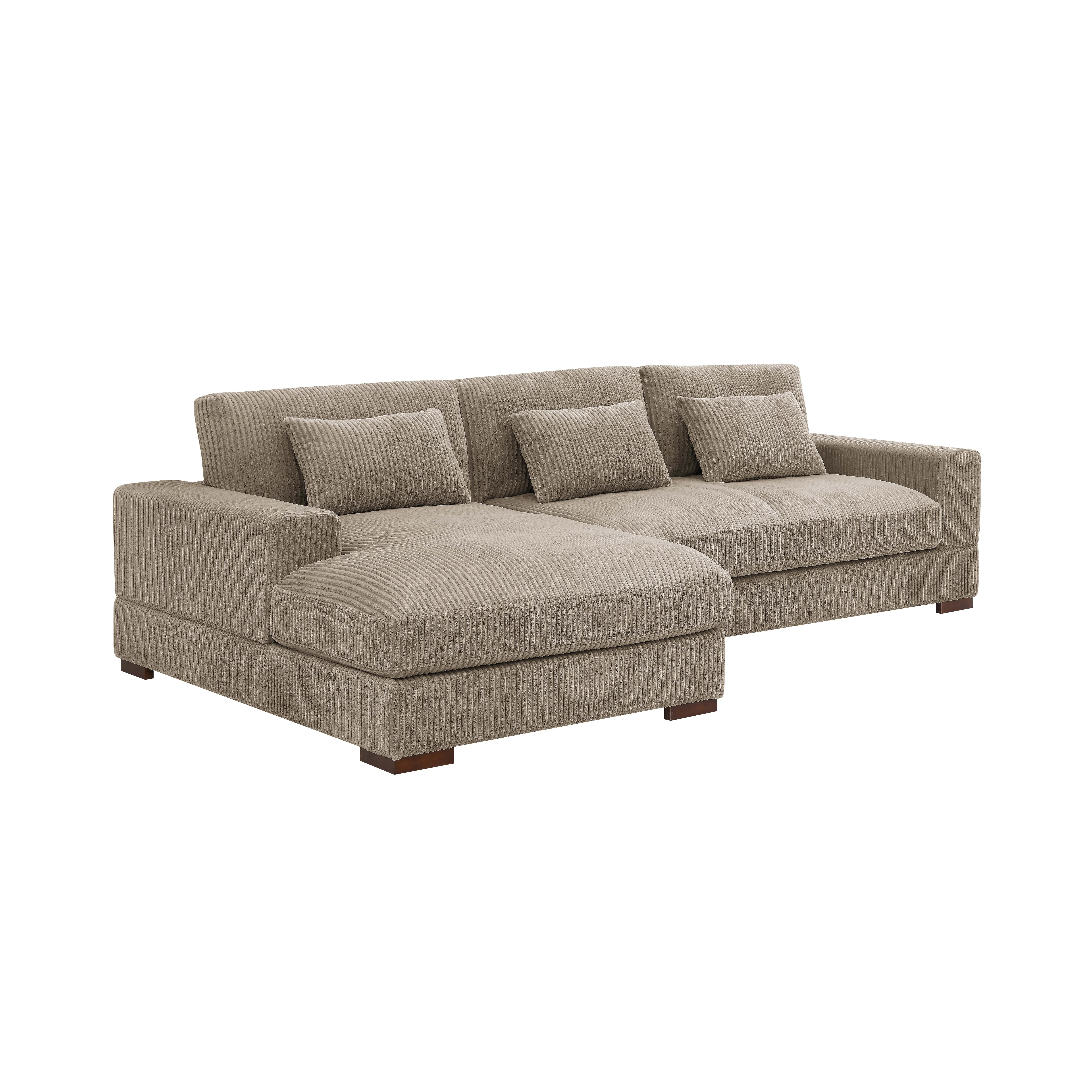 Modern Corduroy Sectional Sofa With Chaise | Wayfair North America